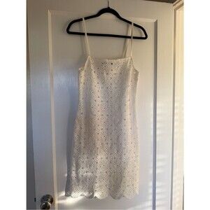 ROTATE Birger Christensen White Crochet Dress M